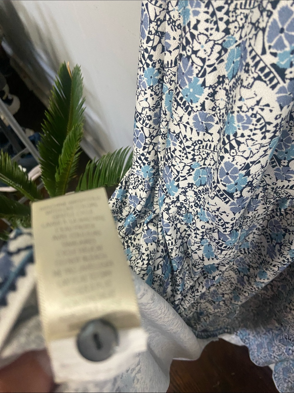 Cottage core, Max Studio Blue and White Floral Maxi Dress soze 3x - Picture 9 of 9